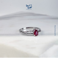 July Birthstone-Ruby Droplet Ring